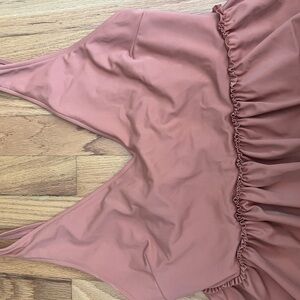 Kortni Jeane Camel V-Neck Swim Top